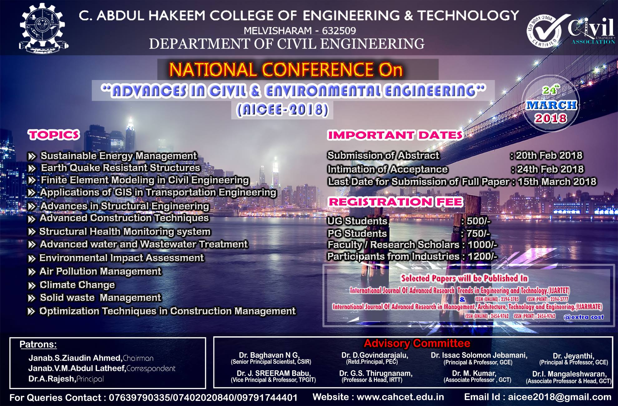 Advances in Civil and Environmental Engineering AICEE 2018